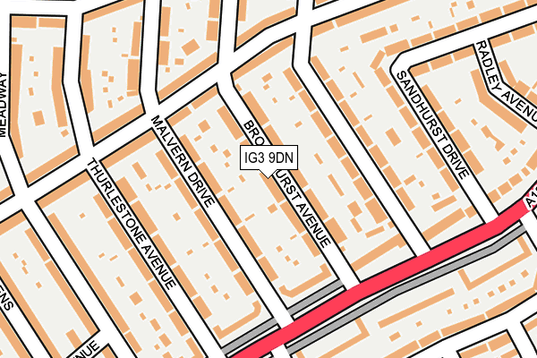 IG3 9DN map - OS OpenMap – Local (Ordnance Survey)