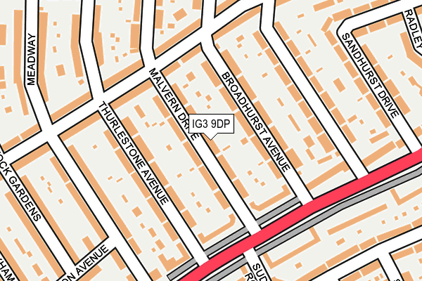 IG3 9DP map - OS OpenMap – Local (Ordnance Survey)