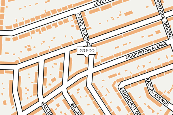 IG3 9DQ map - OS OpenMap – Local (Ordnance Survey)