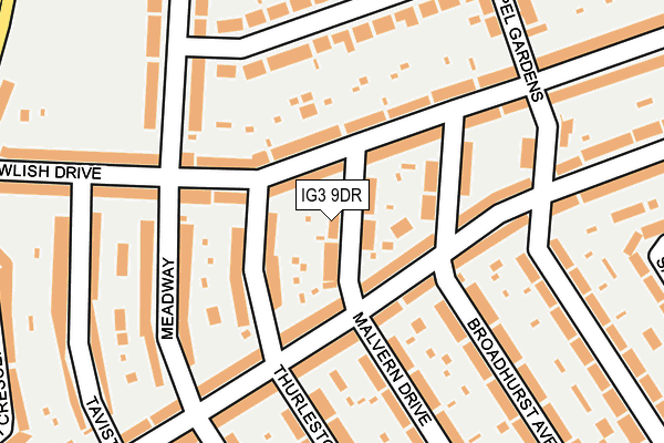 IG3 9DR map - OS OpenMap – Local (Ordnance Survey)