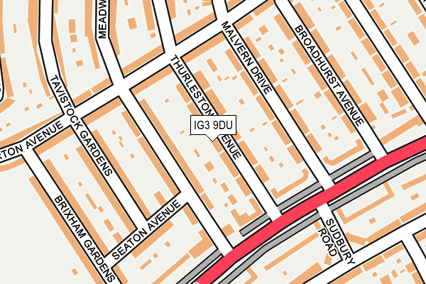 IG3 9DU map - OS OpenMap – Local (Ordnance Survey)