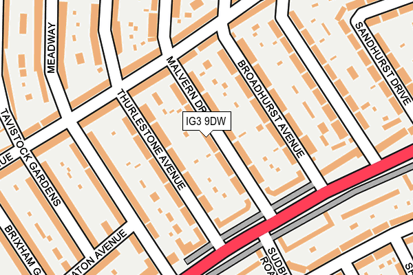 IG3 9DW map - OS OpenMap – Local (Ordnance Survey)