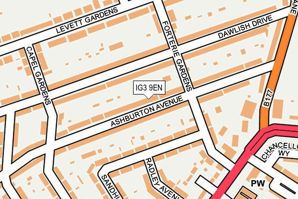 IG3 9EN map - OS OpenMap – Local (Ordnance Survey)