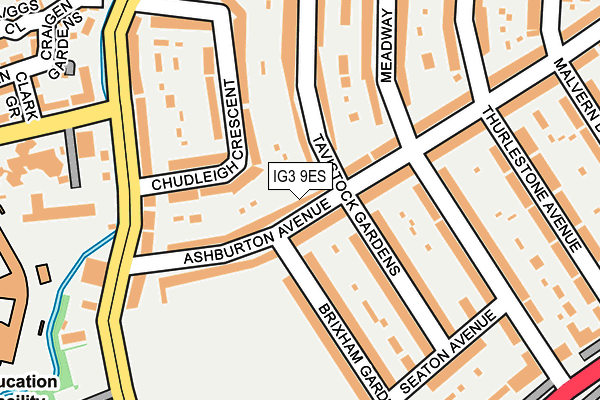 IG3 9ES map - OS OpenMap – Local (Ordnance Survey)