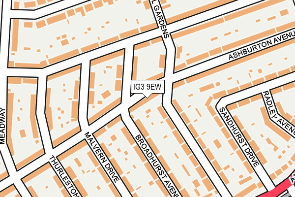 IG3 9EW map - OS OpenMap – Local (Ordnance Survey)