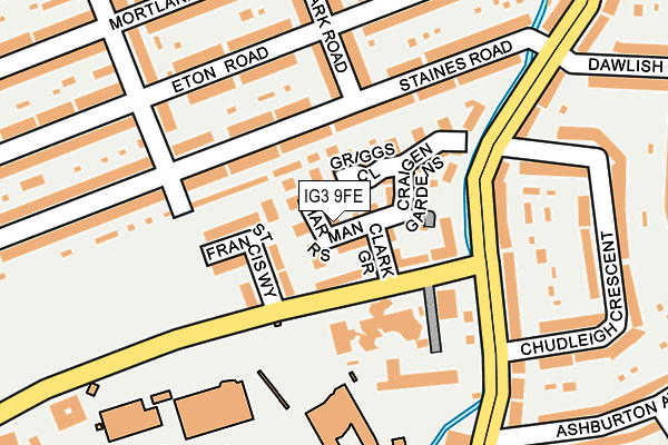 IG3 9FE map - OS OpenMap – Local (Ordnance Survey)