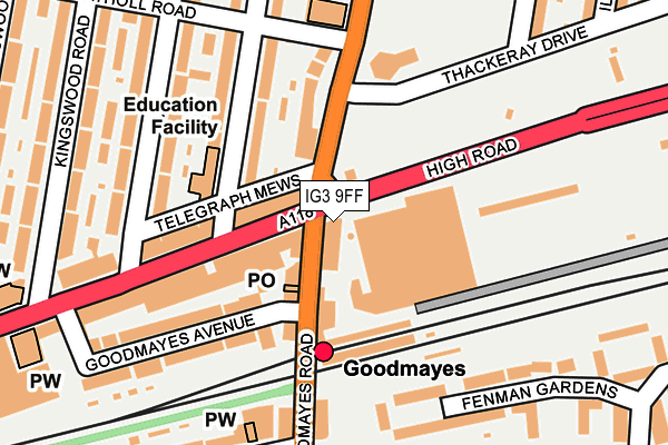 IG3 9FF map - OS OpenMap – Local (Ordnance Survey)