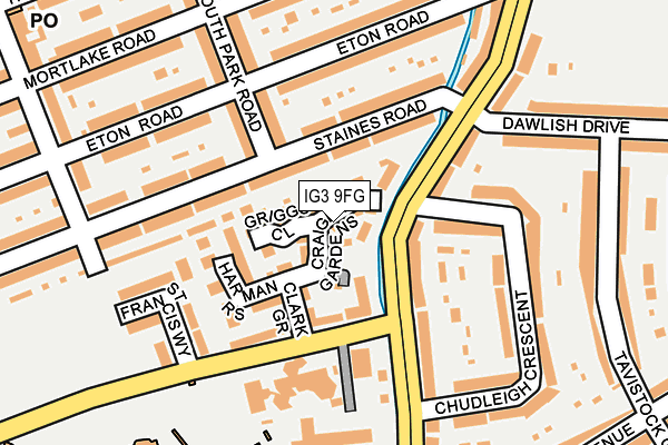 IG3 9FG map - OS OpenMap – Local (Ordnance Survey)