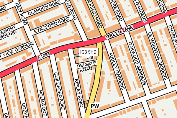 IG3 9HD map - OS OpenMap – Local (Ordnance Survey)