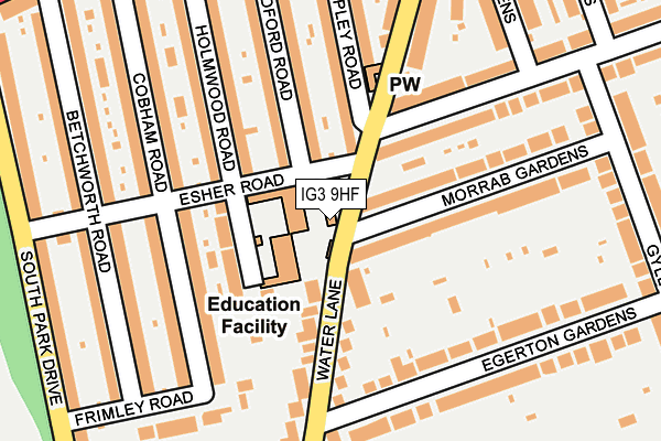 IG3 9HF map - OS OpenMap – Local (Ordnance Survey)