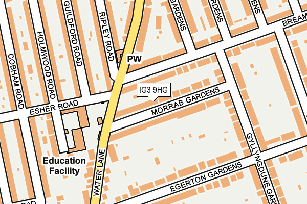 IG3 9HG map - OS OpenMap – Local (Ordnance Survey)