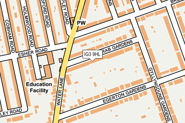 IG3 9HL map - OS OpenMap – Local (Ordnance Survey)