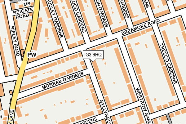 IG3 9HQ map - OS OpenMap – Local (Ordnance Survey)