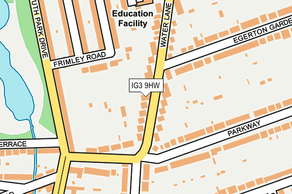 IG3 9HW map - OS OpenMap – Local (Ordnance Survey)