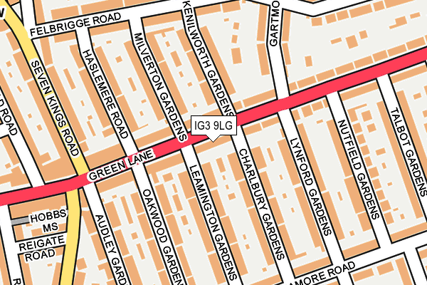 IG3 9LG map - OS OpenMap – Local (Ordnance Survey)