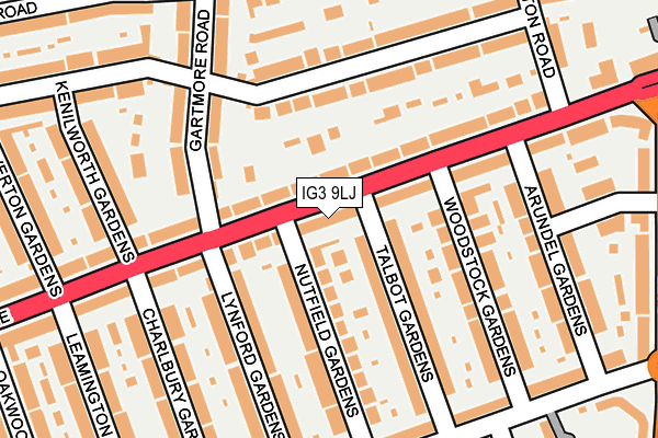 IG3 9LJ map - OS OpenMap – Local (Ordnance Survey)