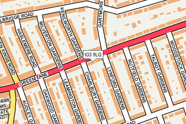 IG3 9LQ map - OS OpenMap – Local (Ordnance Survey)