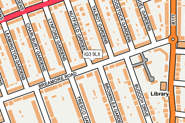 IG3 9LX map - OS OpenMap – Local (Ordnance Survey)