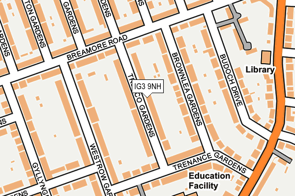 IG3 9NH map - OS OpenMap – Local (Ordnance Survey)