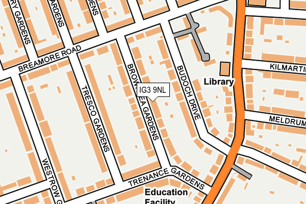 IG3 9NL map - OS OpenMap – Local (Ordnance Survey)