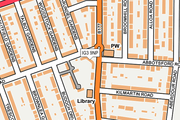 IG3 9NP map - OS OpenMap – Local (Ordnance Survey)