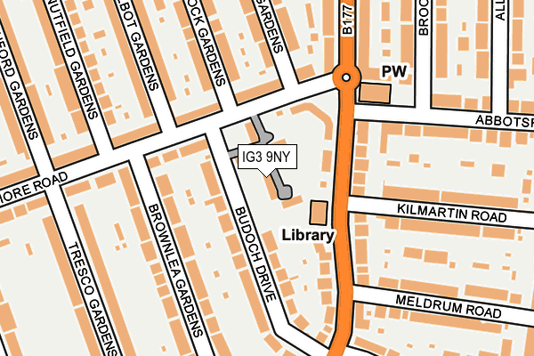 IG3 9NY map - OS OpenMap – Local (Ordnance Survey)