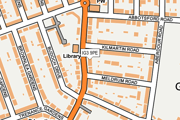 IG3 9PE map - OS OpenMap – Local (Ordnance Survey)