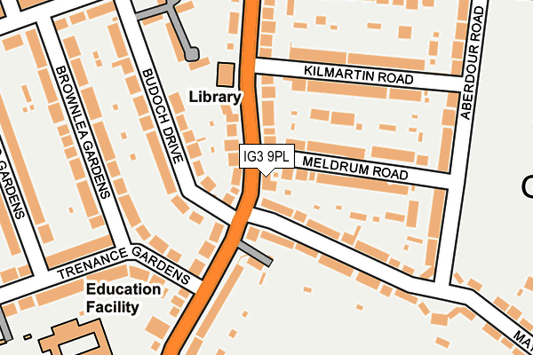 IG3 9PL map - OS OpenMap – Local (Ordnance Survey)