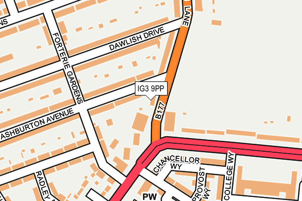 IG3 9PP map - OS OpenMap – Local (Ordnance Survey)