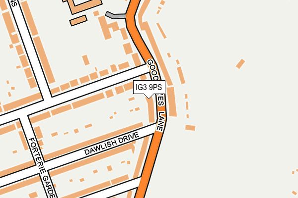 IG3 9PS map - OS OpenMap – Local (Ordnance Survey)