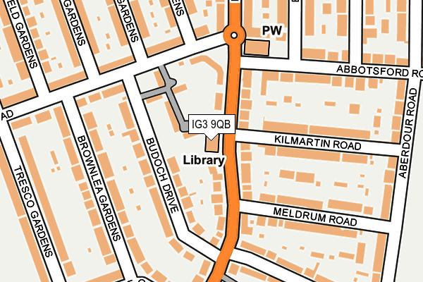 IG3 9QB map - OS OpenMap – Local (Ordnance Survey)