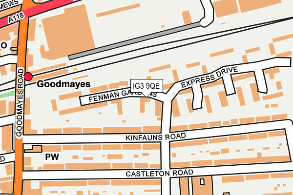 IG3 9QE map - OS OpenMap – Local (Ordnance Survey)