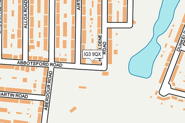 IG3 9QX map - OS OpenMap – Local (Ordnance Survey)