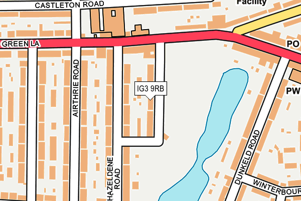 IG3 9RB map - OS OpenMap – Local (Ordnance Survey)