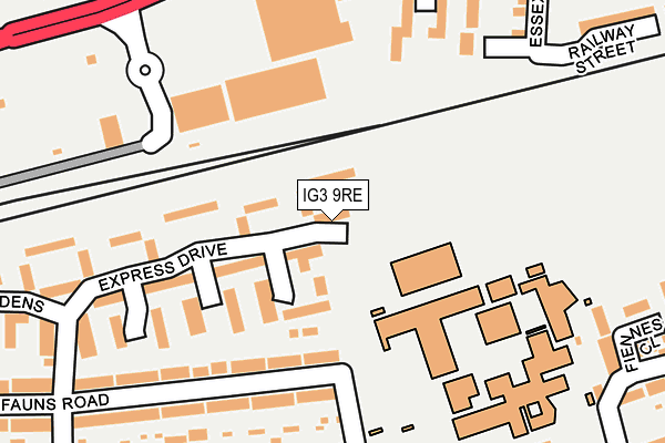 IG3 9RE map - OS OpenMap – Local (Ordnance Survey)