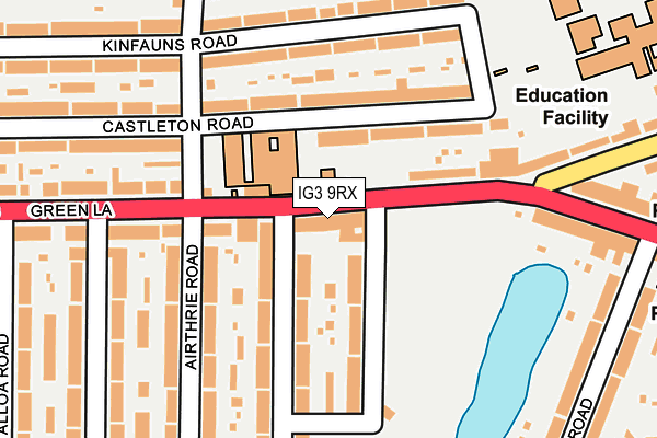 IG3 9RX map - OS OpenMap – Local (Ordnance Survey)