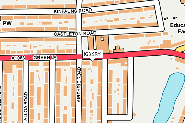 IG3 9RY map - OS OpenMap – Local (Ordnance Survey)