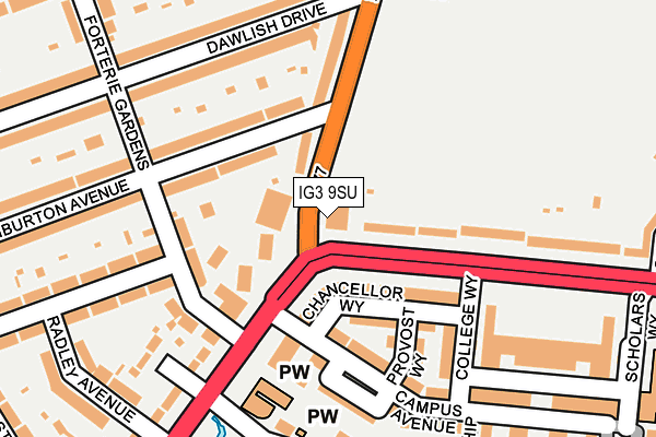 IG3 9SU map - OS OpenMap – Local (Ordnance Survey)