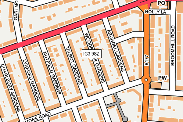 IG3 9SZ map - OS OpenMap – Local (Ordnance Survey)