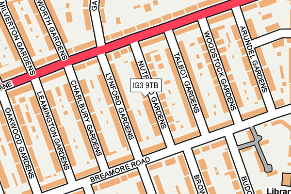 IG3 9TB map - OS OpenMap – Local (Ordnance Survey)