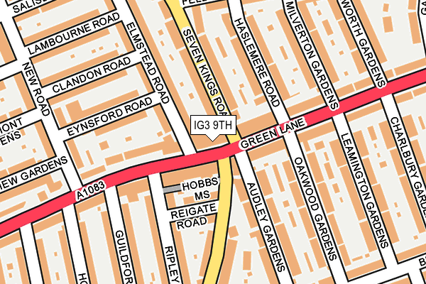 IG3 9TH map - OS OpenMap – Local (Ordnance Survey)