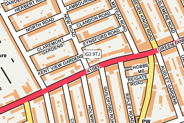 IG3 9TJ map - OS OpenMap – Local (Ordnance Survey)