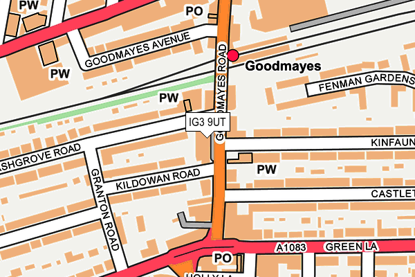 IG3 9UT map - OS OpenMap – Local (Ordnance Survey)