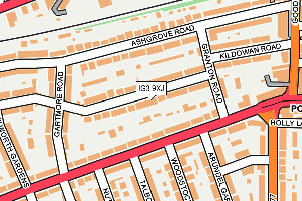 IG3 9XJ map - OS OpenMap – Local (Ordnance Survey)