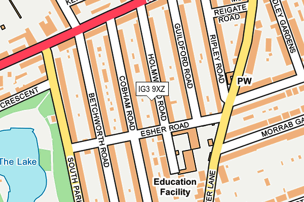 IG3 9XZ map - OS OpenMap – Local (Ordnance Survey)