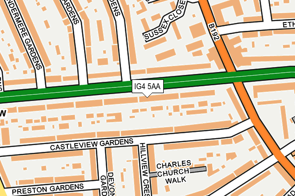 IG4 5AA map - OS OpenMap – Local (Ordnance Survey)