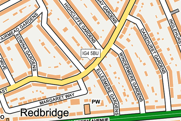 IG4 5BU map - OS OpenMap – Local (Ordnance Survey)