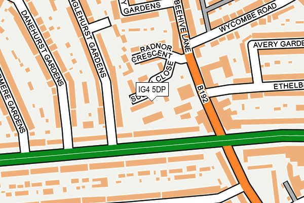 IG4 5DP map - OS OpenMap – Local (Ordnance Survey)
