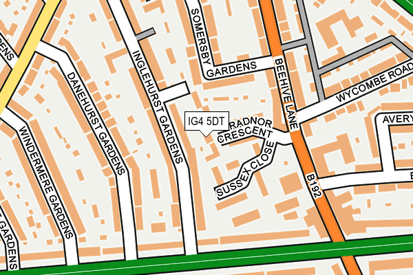 IG4 5DT map - OS OpenMap – Local (Ordnance Survey)