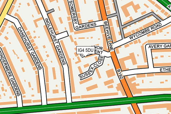 IG4 5DU map - OS OpenMap – Local (Ordnance Survey)